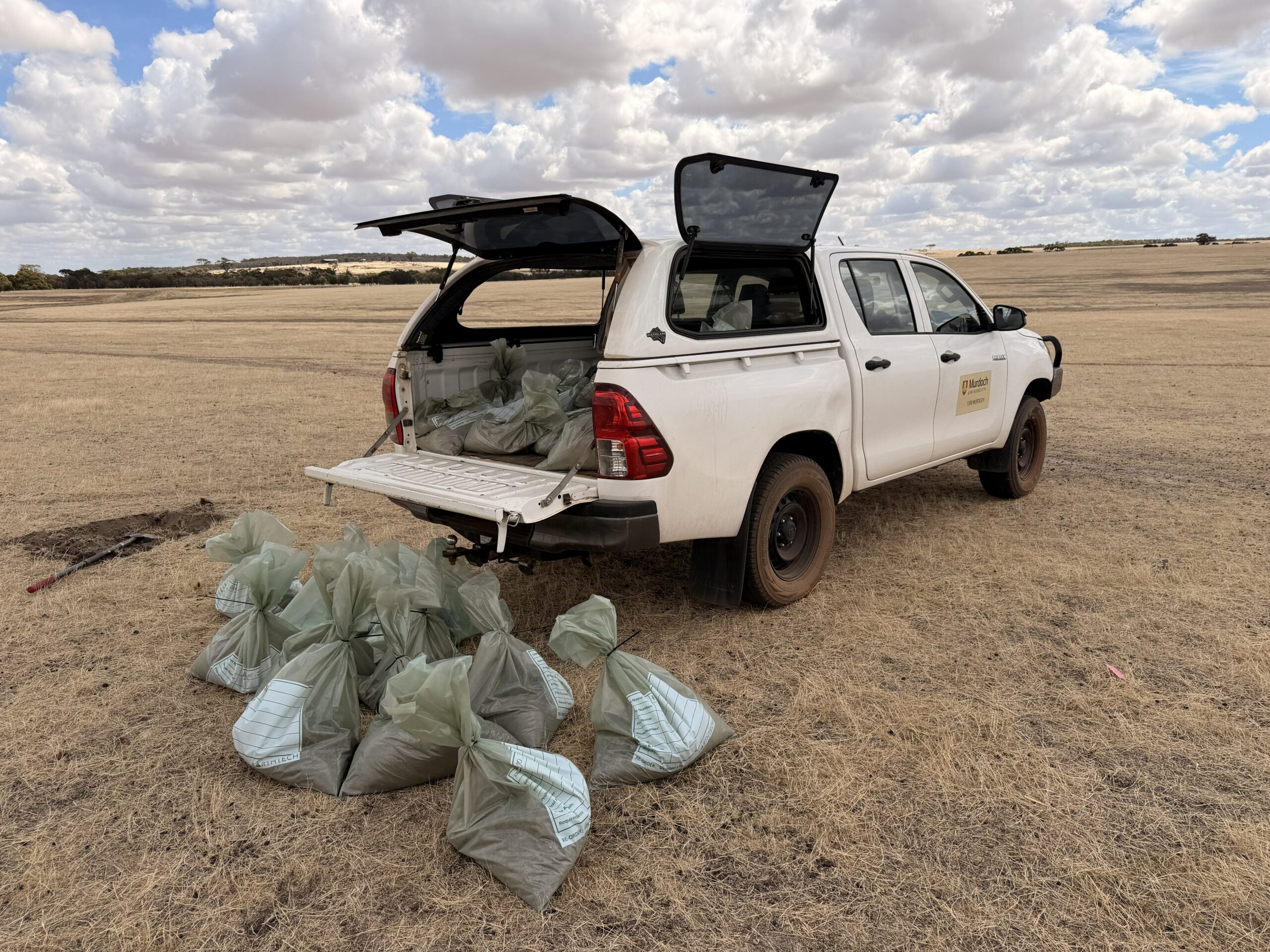 Collecting soil at Wickepin for the Innovative Soil Technologies project