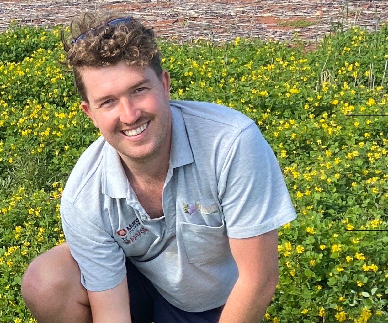 DPIRD research scientist Rob Harrison with crop