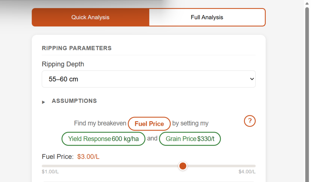 A sample screen of the EasyDiesel Calculator